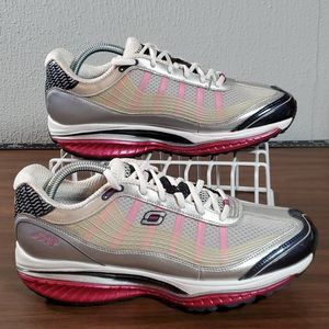Skechers Shape Ups 12371 Fitness Toning Exercise Walking Balance Shoes 10 Gr/Pnk